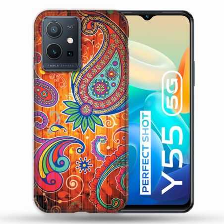Coque Pour Vivo Y55 5G Fleur Psychedelic