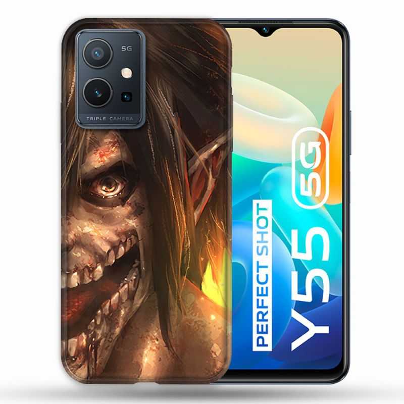 Coque Pour Vivo Y55 5G Manga Attaque Titans Eren Titan