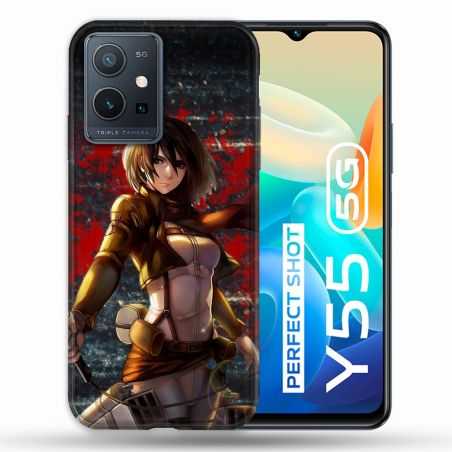 Coque Pour Vivo Y55 5G Manga Attaque Titans Mikasa