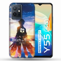 Coque Pour Vivo Y55 5G Manga Attaque Titans Soleil