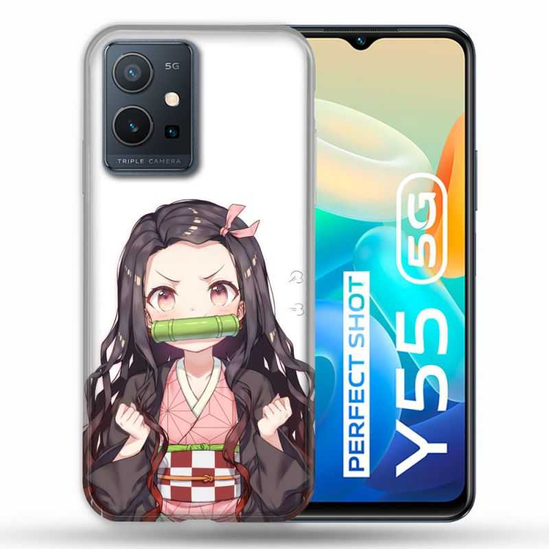 Coque Pour Vivo Y55 5G Manga Demon Slayer Nezuko