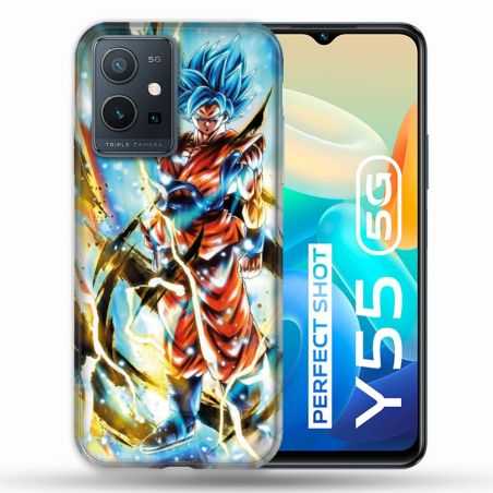 Coque Pour Vivo Y55 5G Manga Dragon Ball Sangoku Blanc