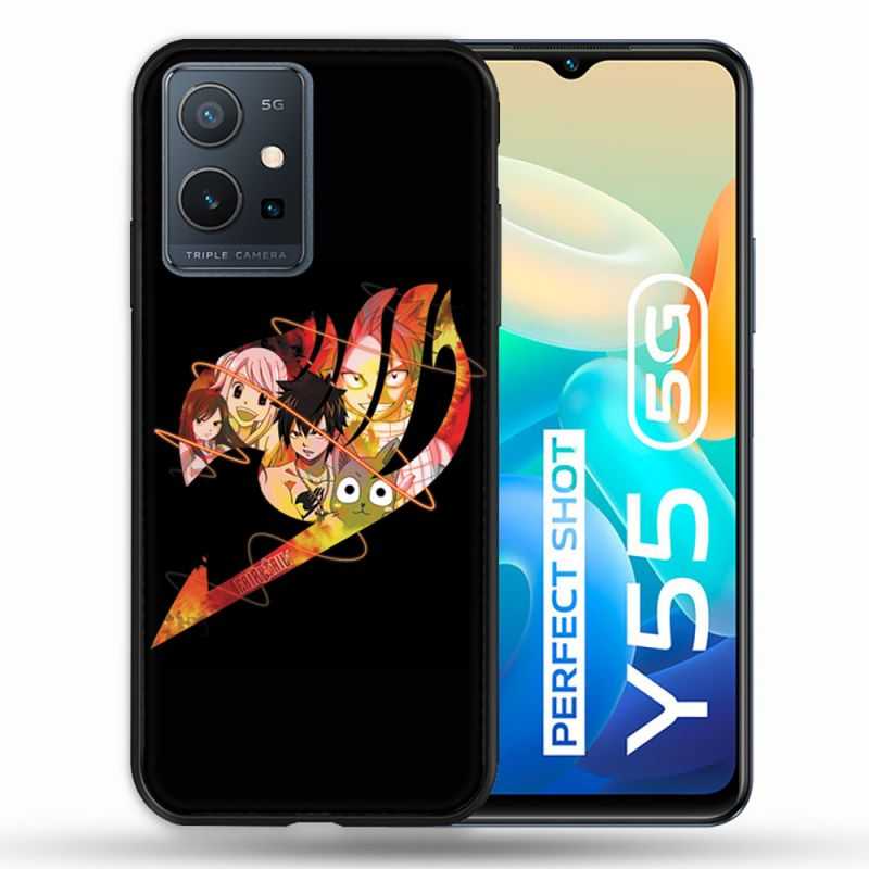 Coque Pour Vivo Y55 5G Manga Fairy Tail Logo Noir