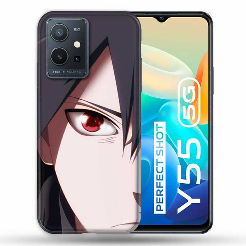 Coque Pour Vivo Y55 5G Manga Naruto Sasuke visage