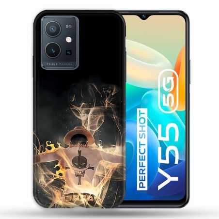 Coque Pour Vivo Y55 5G Manga One Piece Ace Noir