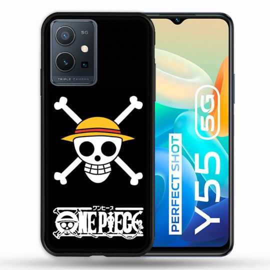 Coque Pour Vivo Y55 5G Manga One Piece Tete de Mort