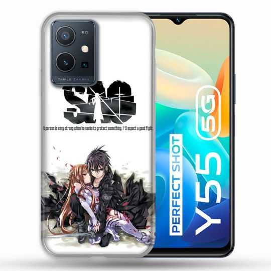 Coque Pour Vivo Y55 5G Manga SAO sword Art Online Blanc