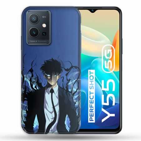 Coque Pour Vivo Y55 5G Manga Solo Leveling Sung Bleu
