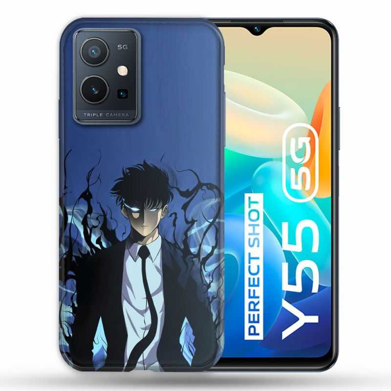 Coque Pour Vivo Y55 5G Manga Solo Leveling Sung Bleu