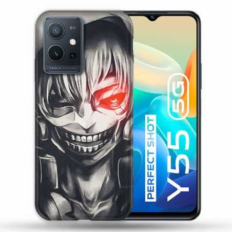 Coque Pour Vivo Y55 5G Manga Tokyo Ghoul Kaneki Noir