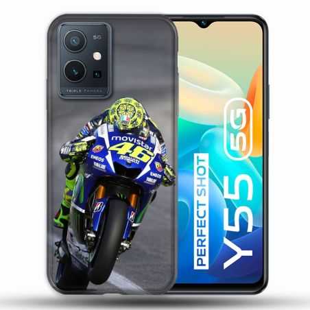 Coque Pour Vivo Y55 5G Moto Course GP Wheeling 46