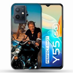 Coque Pour Vivo Y55 5G Musique Johnny Hallyday Moto