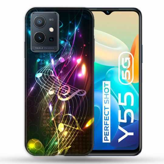 Coque Pour Vivo Y55 5G Musique Partition Multicolore