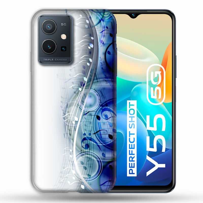 Coque Pour Vivo Y55 5G Musique Partition Vague