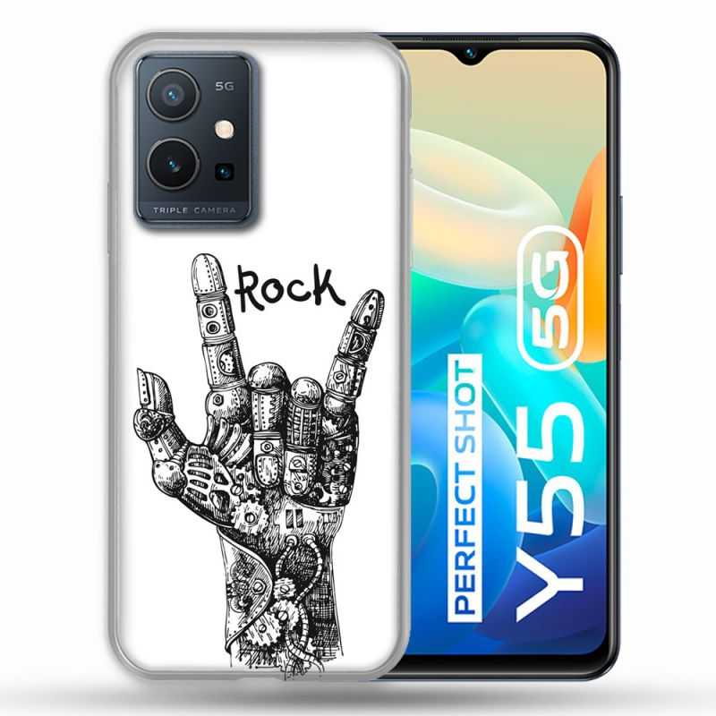 Coque Pour Vivo Y55 5G Musique Rock Main