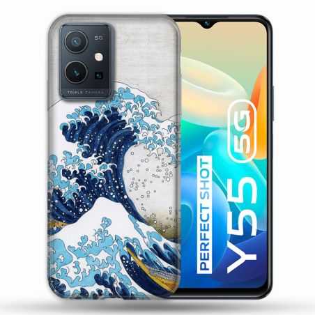 Coque Pour Vivo Y55 5G Peinture La Grande Vague