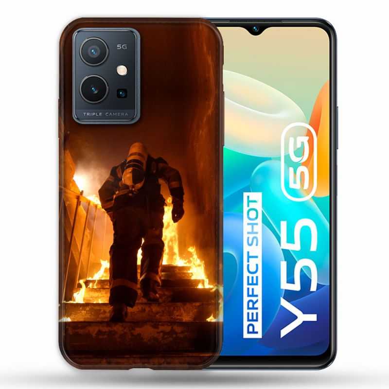 Coque Pour Vivo Y55 5G Pompier Escalier
