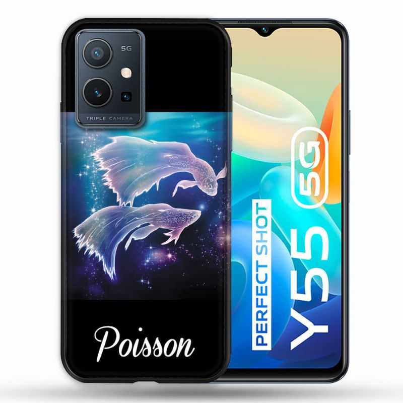 Coque Pour Vivo Y55 5G Signe Zodiaque 2 Poisson