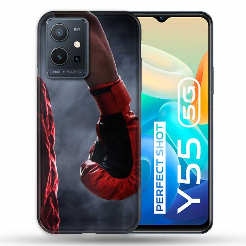 Coque Pour Vivo Y55 5G Sport Boxe Gant Rouge
