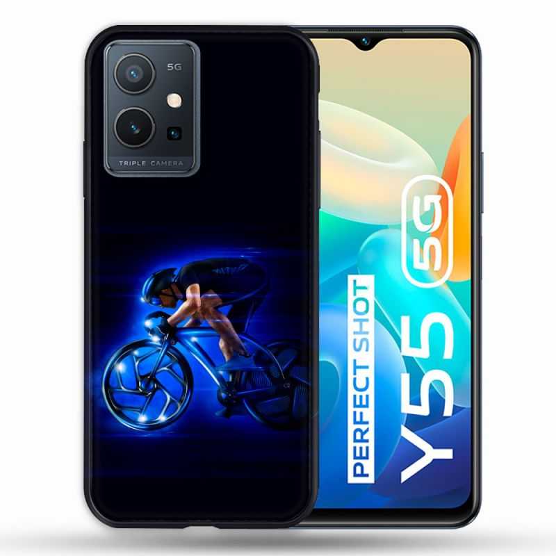 Coque Pour Vivo Y55 5G Sport Cyclisme Bleu