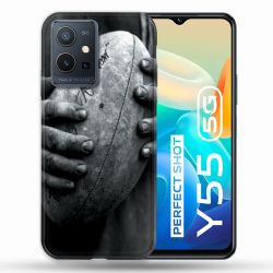 Coque Pour Vivo Y55 5G Sport Rugby Ballon Vintage