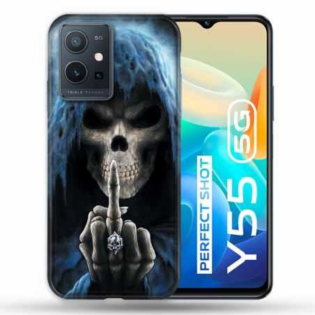 Coque Pour Vivo Y55 5G Tete de Mort Doigt