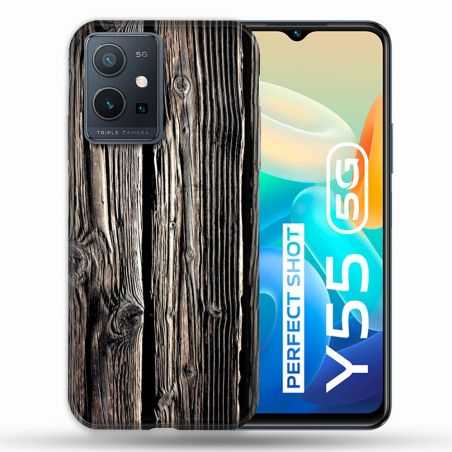 Coque Pour Vivo Y55 5G Texture Bois