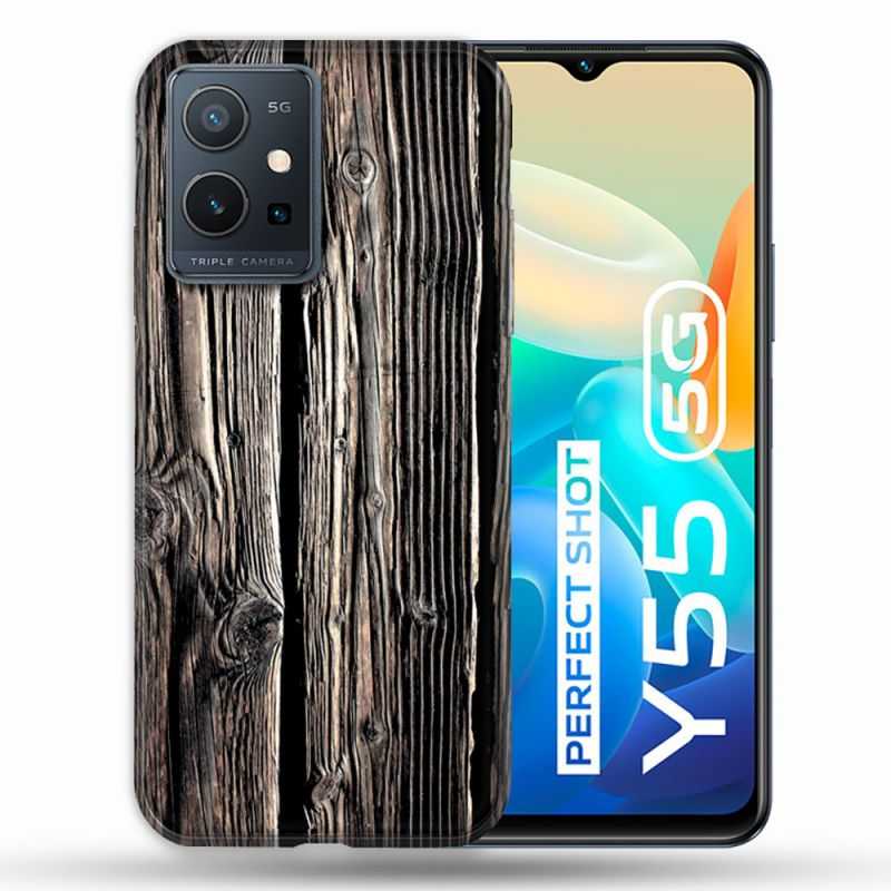 Coque Pour Vivo Y55 5G Texture Bois