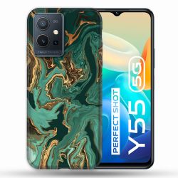 Coque Pour Vivo Y55 5G Texture Marbre Vert