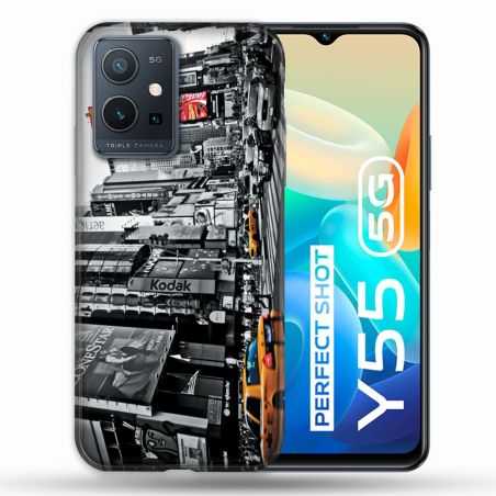 Coque Pour Vivo Y55 5G Voyage Amerique USA New York Taxi