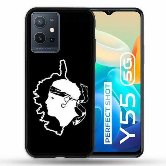 Coque Pour Vivo Y55 5G Voyage Corse Noir