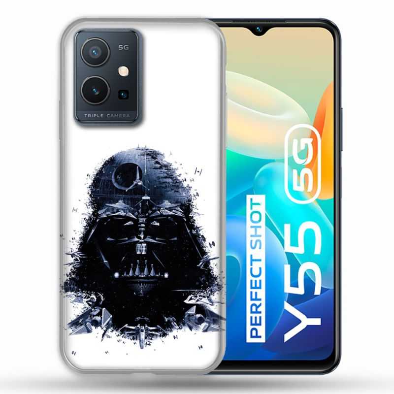 Coque Pour Vivo Y55 5G Star Wars - Dark Vador Blanc