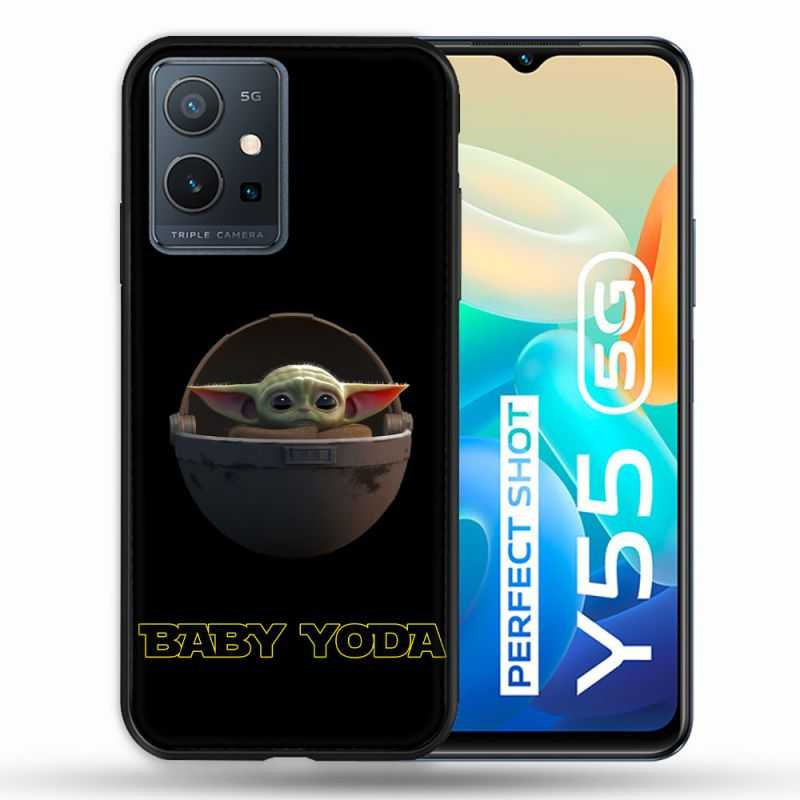 Coque Pour Vivo Y55 5G Star Wars - Yoda bebe noir