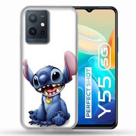Coque Pour Vivo Y55 5G Stitch Blanc