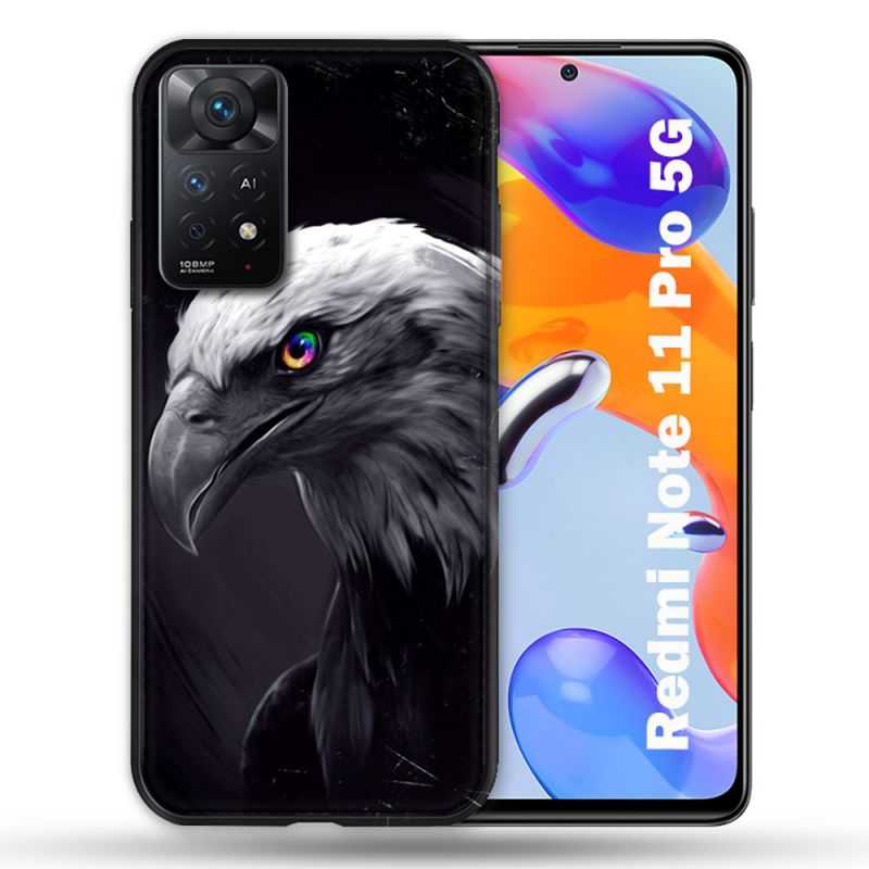 Coque Pour Xiaomi Redmi Note 11 Pro / 11 Pro 5G Animal Aigle Royal Noir