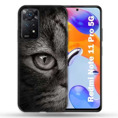 Coque Pour Xiaomi Redmi Note 11 Pro / 11 Pro 5G Animal Chat Gris