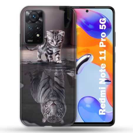 Coque Pour Xiaomi Redmi Note 11 Pro / 11 Pro 5G Animal Chat Reflet