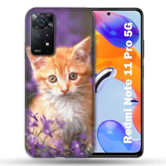 Coque Pour Xiaomi Redmi Note 11 Pro / 11 Pro 5G Animal Chat Violet