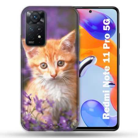 Coque Pour Xiaomi Redmi Note 11 Pro / 11 Pro 5G Animal Chat Violet