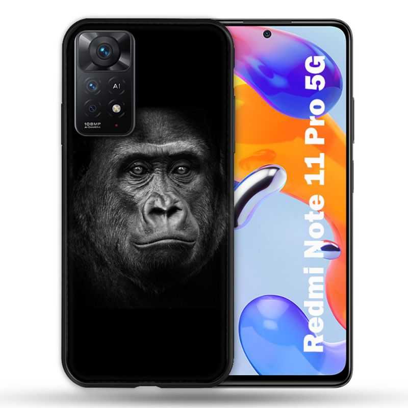 Coque Pour Xiaomi Redmi Note 11 Pro / 11 Pro 5G Animal Gorille Noir