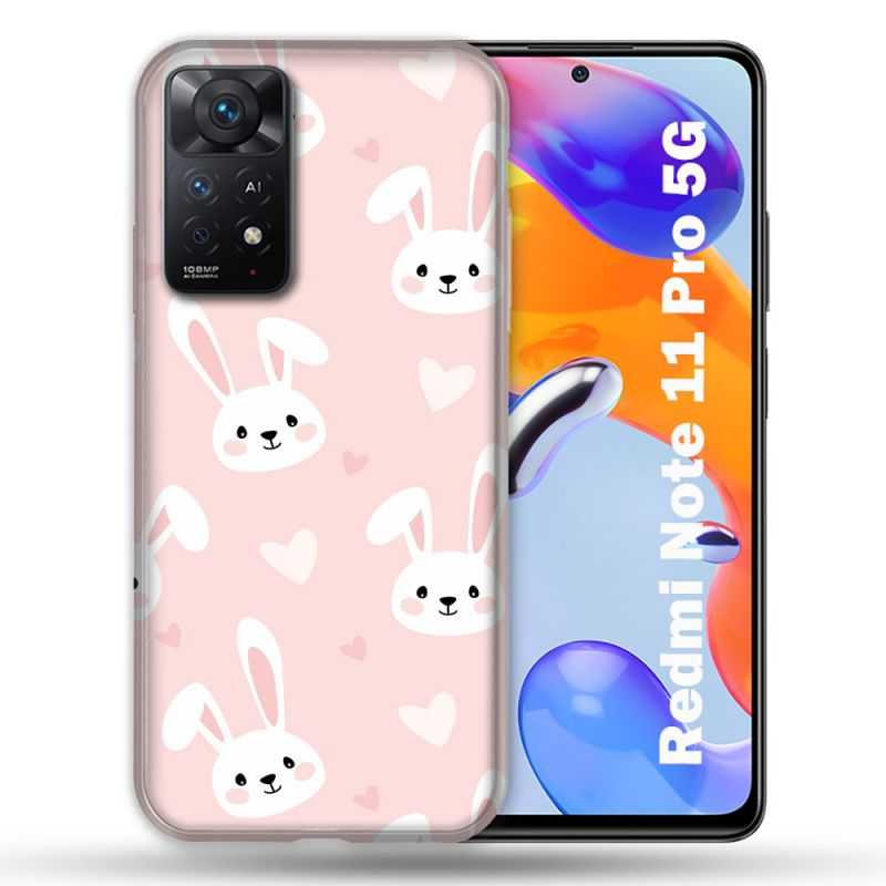 Coque Pour Xiaomi Redmi Note 11 Pro / 11 Pro 5G Animal Lapin Rose