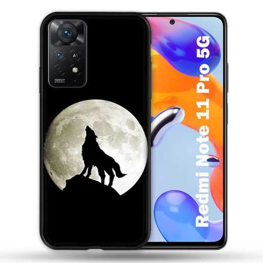 Coque Pour Xiaomi Redmi Note 11 Pro / 11 Pro 5G Animal Loup Noir