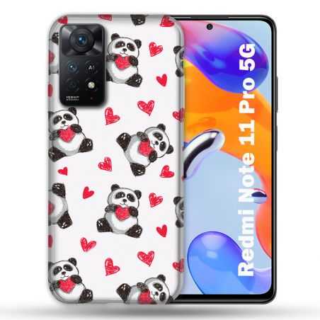 Coque Pour Xiaomi Redmi Note 11 Pro / 11 Pro 5G Animal Panda Cœur