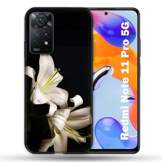 Coque Pour Xiaomi Redmi Note 11 Pro / 11 Pro 5G Fleur Lys Noir