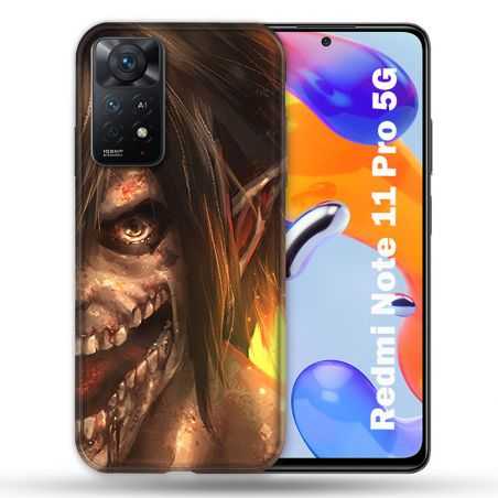 Coque Pour Xiaomi Redmi Note 11 Pro / 11 Pro 5G Manga Attaque Titans Eren Titan