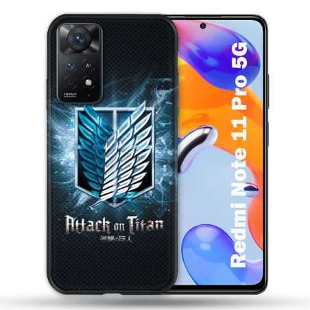 Coque Pour Xiaomi Redmi Note 11 Pro / 11 Pro 5G Manga Attaque Titans Noir