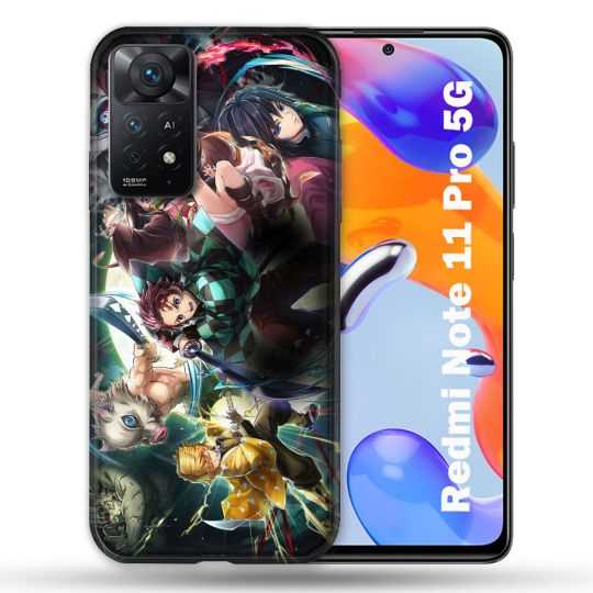 Coque Pour Xiaomi Redmi Note 11 Pro / 11 Pro 5G Manga Demon Slayer Groupe