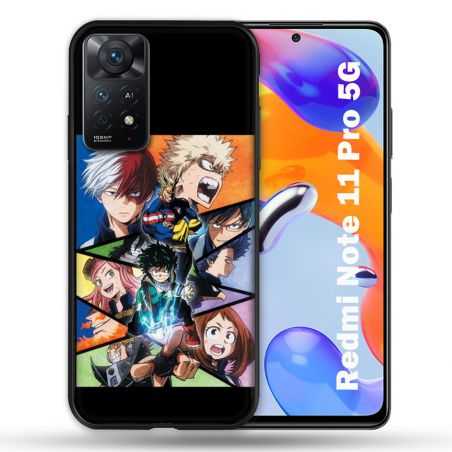 Coque Pour Xiaomi Redmi Note 11 Pro / 11 Pro 5G Manga My Hero Academia Noir