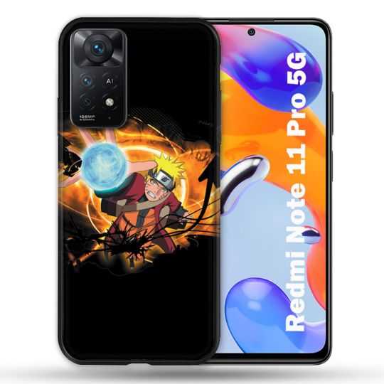 Coque Pour Xiaomi Redmi Note 11 Pro / 11 Pro 5G Manga Naruto Noir