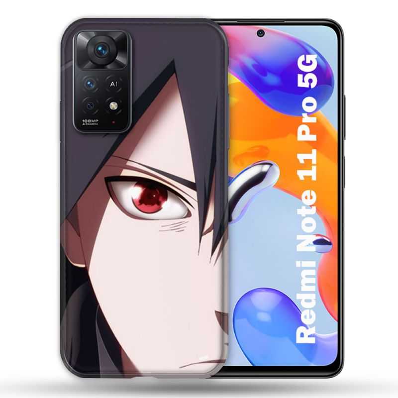 Coque Pour Xiaomi Redmi Note 11 Pro / 11 Pro 5G Manga Naruto Sasuke visage